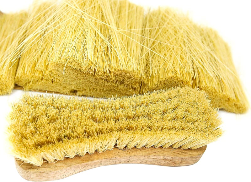 Naturolic All-Natural Wooden Scrub Brush Set | Eco-Friendly Cleaning Brush Set with Tampico Bristles | Floor Scrub Brush & Shower Scrubber for Bathroom, Tub, Kitchen & Carpet | Sustainable Set – Pack of 12 - Image 3